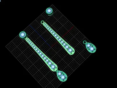 minimal long dangle earrings with round gemstone Free 3D print model