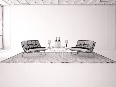 Armchairs - Waiting and Relaxing area 04 3D model