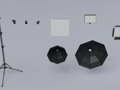 Studio Lights Pack Low-poly 3D model