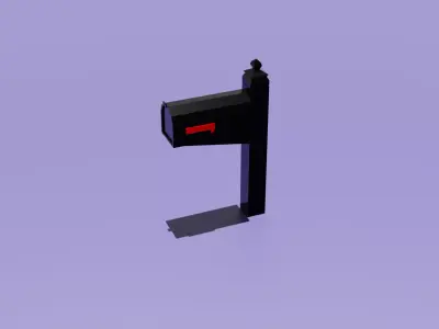 Low Poly Modern City Mailbox Game Ready Urban Prop Low-poly 3D model