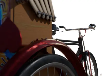 Paddle Rickshaw -detailed model 3D model