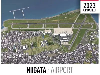 Niiagata Airport Low-poly 3D model