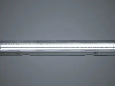 Fluorescent Light Strip Low-poly 3D model