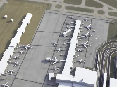 Salt Lake City Airport - 3D Model Low-poly 3D model