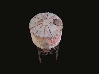 Reservior 2 water silo Low-poly 3D model