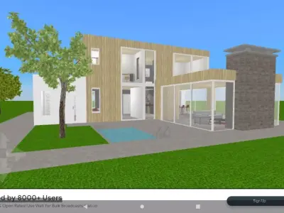 Modern Mansion Fully furnished and Textured  Low-poly 3D model