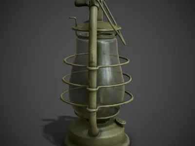 Vintage kerosene lantern Low-poly 3D model