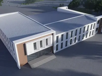 fire station realistic Low-poly 3D model
