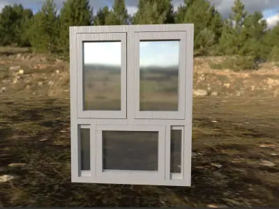Building window Low-poly 3D model