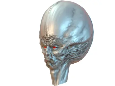 LowPoly Monster head UFO Alien Low-poly 3D model