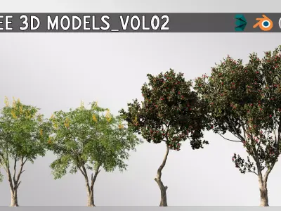 4 tree 3d models-Vol 02 3D model