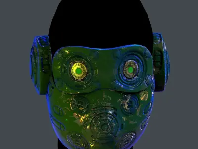 Gas mask helmet scifi Low-poly character art game space Low-poly Low-poly 3D model shop