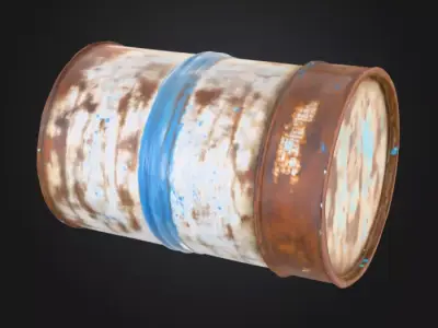 Oil Drum Low-poly 3D model
