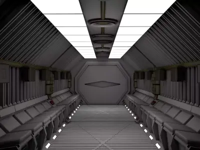 Sci fi Spaceship corridor 3D model