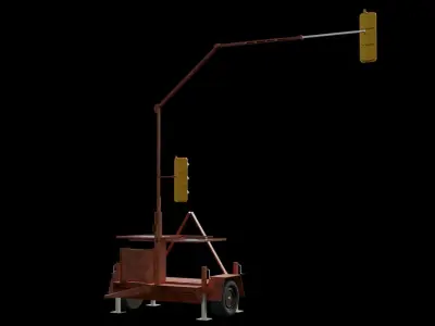 portable traffic lights 3D model