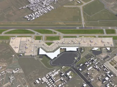 Taiyuan - Airport - TPE Low-poly 3D model