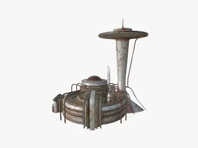 SciFi Facility D10 Abandoned - Sci Fi Exterior Design Low-poly 3D model