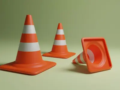 Treffic cone 3D Madel Low-poly 3D model