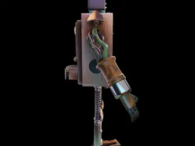 Robot metal with wires 3D model