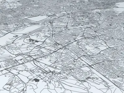 Ankara Road Network and Streets 3D model