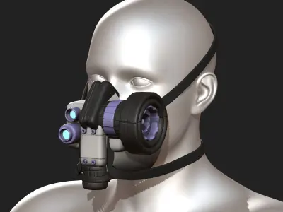 Gas mask scifi helmet futuristic technology  Low-poly 3D model