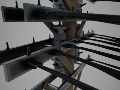 Power Pole PBR Low-poly 3D model