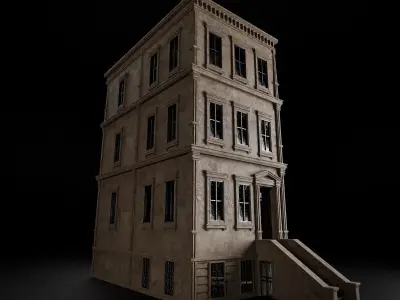 BROOKLYN BROWNSTONE REGULAR OLD BUILDING 002 Low-poly 3D model