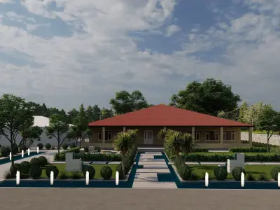 3D Exterior Scene 3D model design garden and landscape 3D model