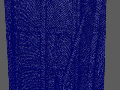 Ruined unhinged door inside the building 3D model