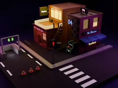 Futuristic Buildings 3D model