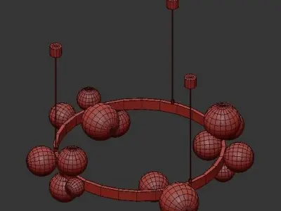 ASTEN assen chandelier with glass balls 3D model
