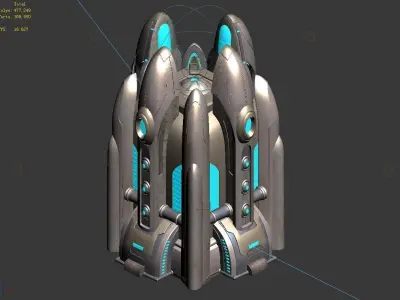 Space Station - City Wall Pier 02 3D model