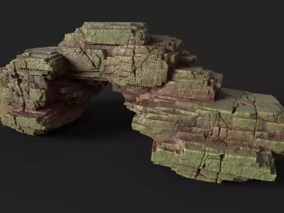 Cliff Rock with Multiple Textures 002 Low-poly 3D model