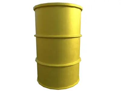 Barrel Yellow Low-poly 3D model