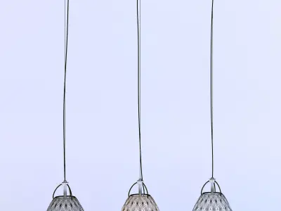 Dimpled Glass Fitting Hanging Light Pendants 3D model
