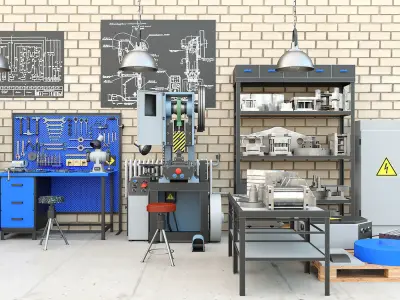 K2116 mechanical press - Collection for industrial interior two 3D model