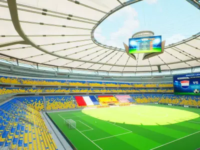 Stadium Soccer  Low-poly 3D model