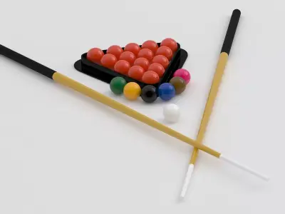 Standard Snooker Ball set 3D model