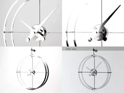 2 Puntos circular wall clock 3D model