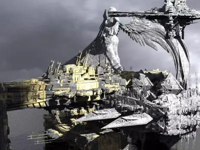 Holy Vatican space station exteriors 3D model