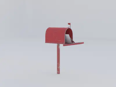 Post Box Low-poly 3D model