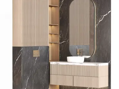 Bathroom furniture 006 in a modern minimalist style 3D model