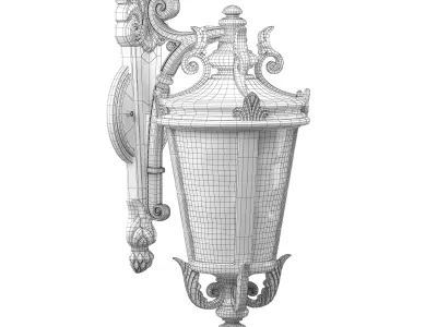 Outdoor Wall Light Fixture Warm Bronze 3D model