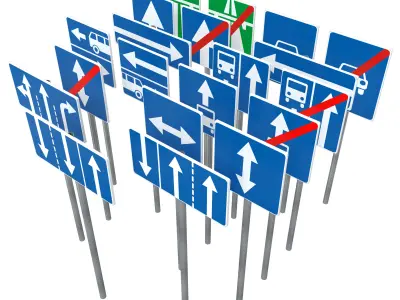 Information and indication signs set 1 3D model