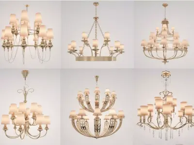 crystal chandelier 3D model 9