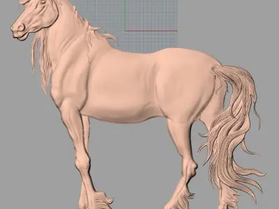 14pcs horse 3D relief models STL Files used for CNC Router E608 3D model