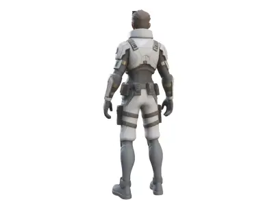 Sci Fi Male Soldier  Fully Animated  Mixamo Rigged  Game Ready Low-poly 3D model