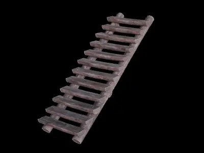 Simple Log Stairs - 3 Sizes Free low-poly 3D model