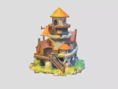 Cartoon Castle by Tripo Free 3D model