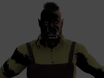 ORC-BARBER Low-poly 3D model